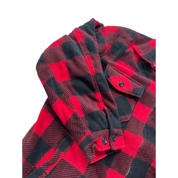 Maxxsell Mens Sherpa Lined Buffalo Plaid Red Black Winter Jacket Size XXL SKU 93 - Picture 2 of 15
